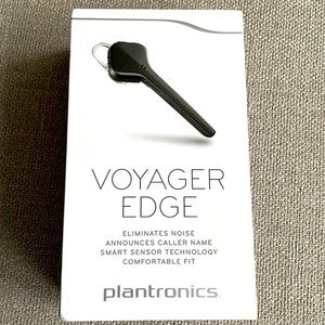 Plantronics Voyager Edge Bluetooth Headset,new w/ car charger,micro USB cable.